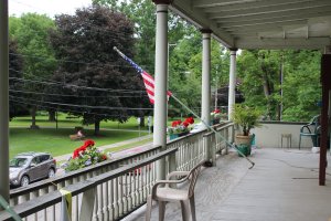 Second-floor balcony of the Owego Parkview.